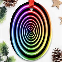 Hypnotic Circle Rainbow Ornament (oval)