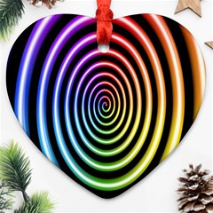 Hypnotic Circle Rainbow Ornament (heart)