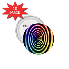 Hypnotic Circle Rainbow 1 75  Buttons (10 Pack) by Mariart