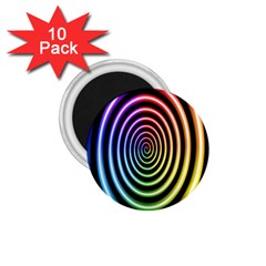 Hypnotic Circle Rainbow 1 75  Magnets (10 Pack) 