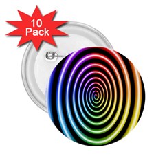 Hypnotic Circle Rainbow 2 25  Buttons (10 Pack)  by Mariart