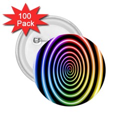 Hypnotic Circle Rainbow 2 25  Buttons (100 Pack)  by Mariart