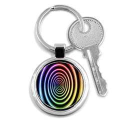 Hypnotic Circle Rainbow Key Chains (round) 