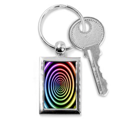 Hypnotic Circle Rainbow Key Chains (rectangle)  by Mariart