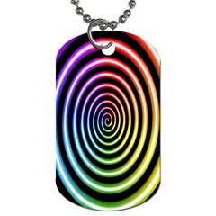 Hypnotic Circle Rainbow Dog Tag (one Side)