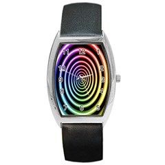 Hypnotic Circle Rainbow Barrel Style Metal Watch by Mariart