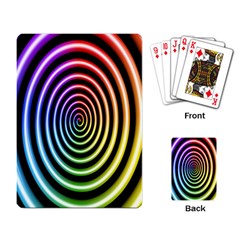 Hypnotic Circle Rainbow Playing Card by Mariart