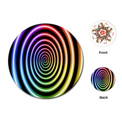 Hypnotic Circle Rainbow Playing Cards (round)  by Mariart