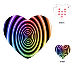 Hypnotic Circle Rainbow Playing Cards (heart) 