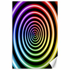 Hypnotic Circle Rainbow Canvas 24  X 36 