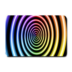 Hypnotic Circle Rainbow Small Doormat  by Mariart