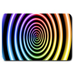 Hypnotic Circle Rainbow Large Doormat  by Mariart