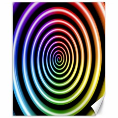 Hypnotic Circle Rainbow Canvas 11  X 14   by Mariart