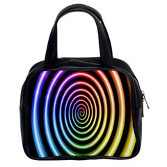 Hypnotic Circle Rainbow Classic Handbags (2 Sides)