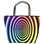 Hypnotic Circle Rainbow Bucket Bags Front