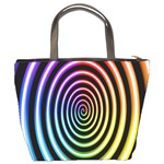 Hypnotic Circle Rainbow Bucket Bags Back