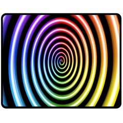 Hypnotic Circle Rainbow Fleece Blanket (medium) 