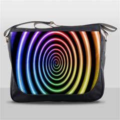 Hypnotic Circle Rainbow Messenger Bags