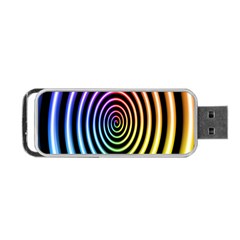 Hypnotic Circle Rainbow Portable Usb Flash (one Side) by Mariart