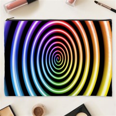 Hypnotic Circle Rainbow Cosmetic Bag (xxxl)  by Mariart