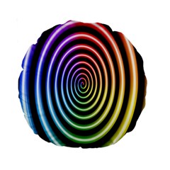 Hypnotic Circle Rainbow Standard 15  Premium Round Cushions