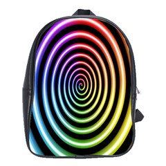 Hypnotic Circle Rainbow School Bag (xl)