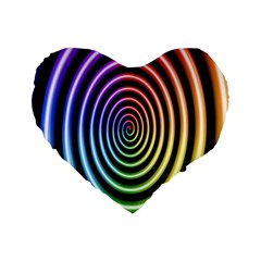 Hypnotic Circle Rainbow Standard 16  Premium Heart Shape Cushions