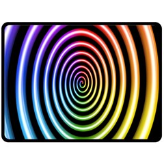 Hypnotic Circle Rainbow Double Sided Fleece Blanket (large) 