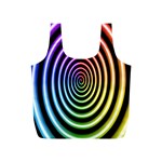 Hypnotic Circle Rainbow Full Print Recycle Bags (S)  Back