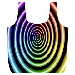 Hypnotic Circle Rainbow Full Print Recycle Bags (l)  by Mariart