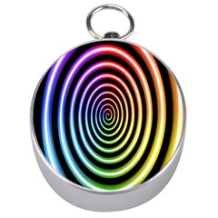 Hypnotic Circle Rainbow Silver Compasses by Mariart