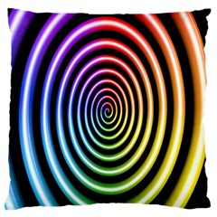 Hypnotic Circle Rainbow Large Flano Cushion Case (one Side) by Mariart