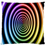 Hypnotic Circle Rainbow Large Flano Cushion Case (Two Sides) Front