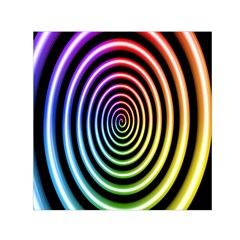 Hypnotic Circle Rainbow Small Satin Scarf (square)