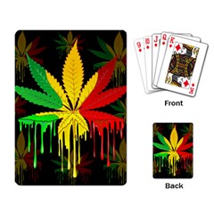 Marijuana Cannabis Rainbow Love Green Yellow Red Black Playing Card