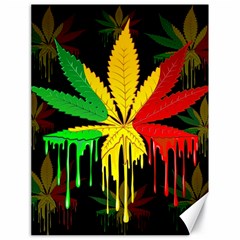 Marijuana Cannabis Rainbow Love Green Yellow Red Black Canvas 18  X 24   by Mariart