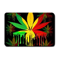 Marijuana Cannabis Rainbow Love Green Yellow Red Black Small Doormat  by Mariart