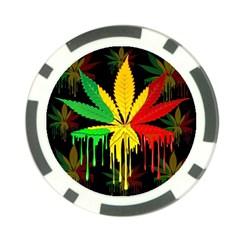 Marijuana Cannabis Rainbow Love Green Yellow Red Black Poker Chip Card Guard