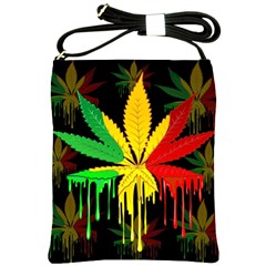 Marijuana Cannabis Rainbow Love Green Yellow Red Black Shoulder Sling Bags