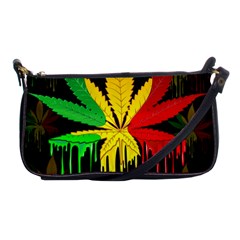 Marijuana Cannabis Rainbow Love Green Yellow Red Black Shoulder Clutch Bags by Mariart