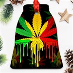 Marijuana Cannabis Rainbow Love Green Yellow Red Black Bell Ornament (Two Sides) Front