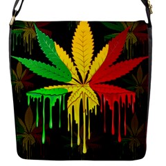 Marijuana Cannabis Rainbow Love Green Yellow Red Black Flap Messenger Bag (s)