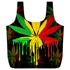 Marijuana Cannabis Rainbow Love Green Yellow Red Black Full Print Recycle Bags (l) 