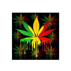 Marijuana Cannabis Rainbow Love Green Yellow Red Black Satin Bandana Scarf