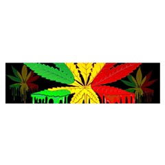 Marijuana Cannabis Rainbow Love Green Yellow Red Black Satin Scarf (oblong) by Mariart