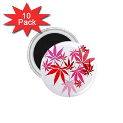 Marijuana Cannabis Rainbow Pink Love Heart 1 75  Magnets (10 Pack)  by Mariart