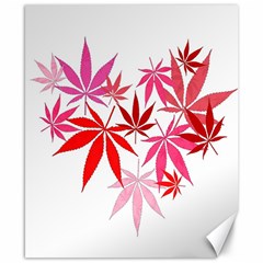 Marijuana Cannabis Rainbow Pink Love Heart Canvas 8  X 10  by Mariart