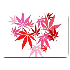 Marijuana Cannabis Rainbow Pink Love Heart Large Doormat  by Mariart