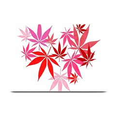 Marijuana Cannabis Rainbow Pink Love Heart Plate Mats by Mariart