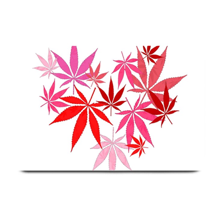 Marijuana Cannabis Rainbow Pink Love Heart Plate Mats